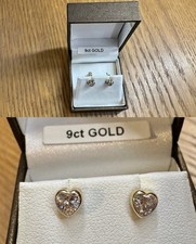 9ct Yellow Gold 5mm heart cz