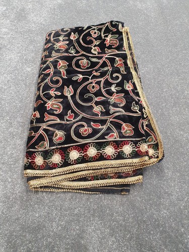 Velvet embroidered shawl - embroidered,