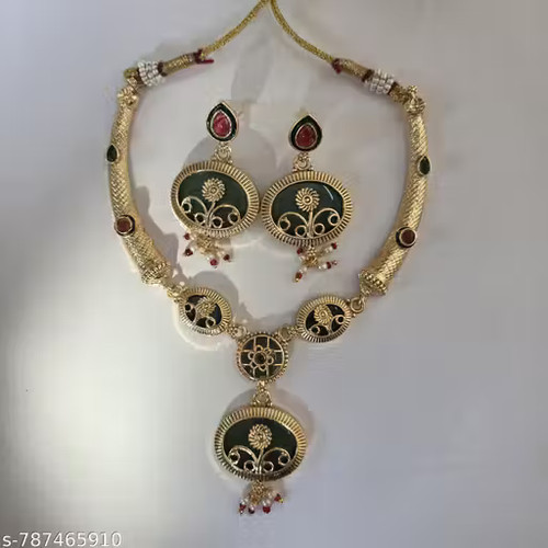 Gold plated jewellery set rani - gold,