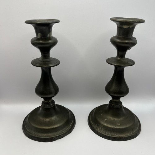 Antique pair french pewter - antique,