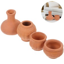  4pcs Mini Red Pottery Flower