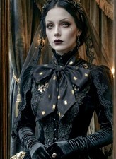 Black Gold Chiffon Cravat