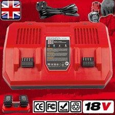 Dual Port Rapid Charger 18V For Milwaukee For M18 Lithium Battery Charger W/ LED