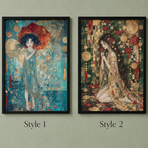 Vintage art nouveau woman - woman, in