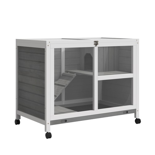 Pawhut rabbit hutch bunny - rabbit,