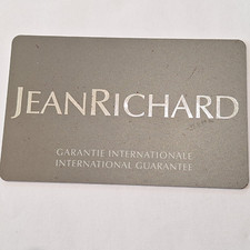 Jean Richard BLANK warranty card