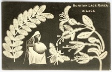 Devon, Honiton Lace Maker and Lace Postcard. 1906. Woman with Pillow & Bobbins