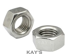 HEXAGON FULL NUTS A4 MARINE GRADE 316 STAINLESS STEEL M3 M4 M5 M6 M8 M10 M12