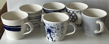 Royal Doulton Pacific set of 6 mugs blue white
