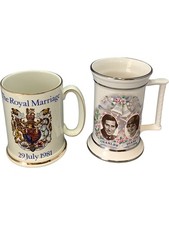 Charles & Diana 1981 Royal Wedding Commemorative Mug Set Collectible