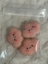 Set 3 Pink Diamond Gems Charms