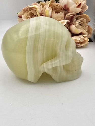 Large green banded calcite - large,