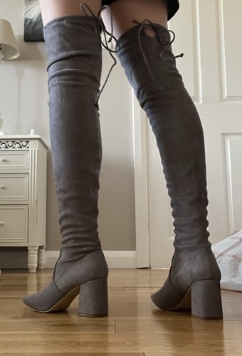 Grey over the knee - over, boots