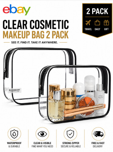 Clear cosmetic makeup - clear, bag
