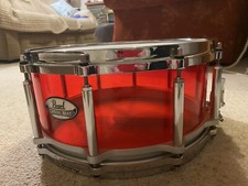 Pearl Crystal Beat Free-Floating Red Acrylic Snare Drum 14x6.5” 