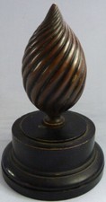 FINE ANTIQUE ENGLISH GEORGIAN HEAVY BRONZE FINIAL ON STAND