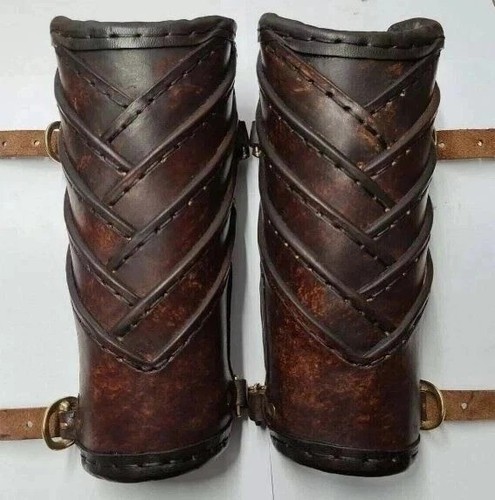 Viking leather vambraces - viking,