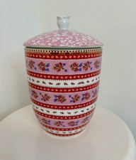 PiP Studio Porcelain Storage Jar with Lid Pink & Red Floral Only Ever Displayed