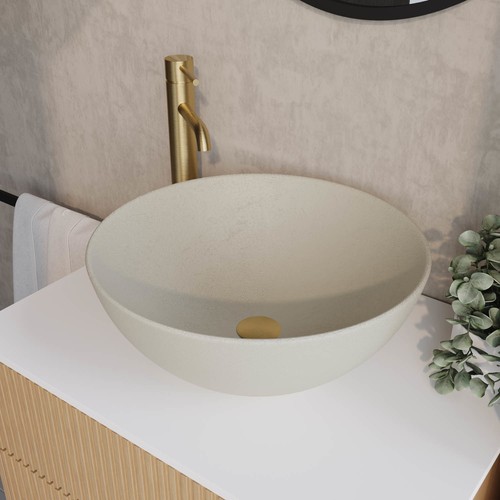 Beige unglazed round - beige,