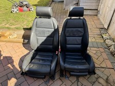 Audi A4 B6 B7 Cabriolet Front Seats Black Leather Heated 2002-2009