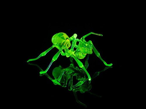 Uranium glass ant figurine - glass,