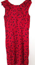 NW3 Hobbs Scotty Dog Dress red black evening party dress 100% silk Size 10 vgc