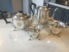 A QUALITY ANTIQUE EDWARDIAN SILVER PLATED,4-PIECE TEA SET . CIRCA-1910.