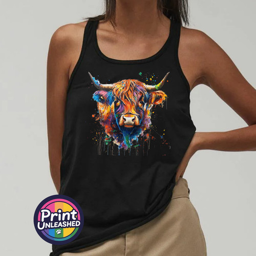Highland cow vest top - highland,