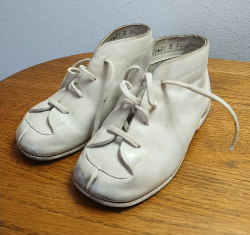 Vtg leather lace baby shoes - vtg,