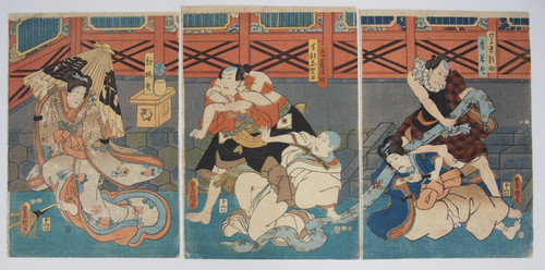 Toyokuni woodblock print - woodblock,