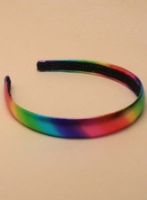Rainbow satin ALICE BAND : GIRLS, LADIES, Party, dress up 1" wide