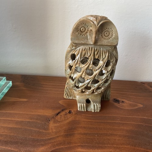 Brown soap stone - stone, owl