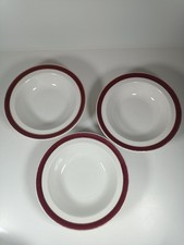 3 X Churchill Bridgford Sampsonite Hotel Ware Small Maroon Bowls 16cm