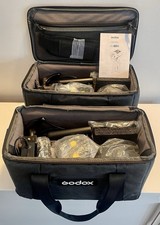 2x GODOX ML60Bi LED Video Lights Plus 2x GODOX Light Stands & 4x Batteries, NEW