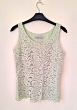 Jacques Vert Mint Lace Bead Top Size 10