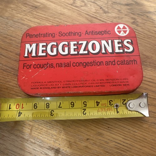 Vintage meggezones tin - vintage,