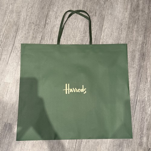 Harrods green shopping bag - harrods,