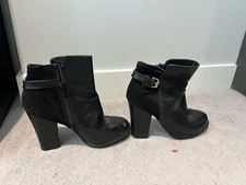 Black leather ankle boots with buckle detail Uk Size 6