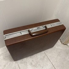 Samsonite Brown Combo Lock Vintage Hard Attache Briefcase Brown Used