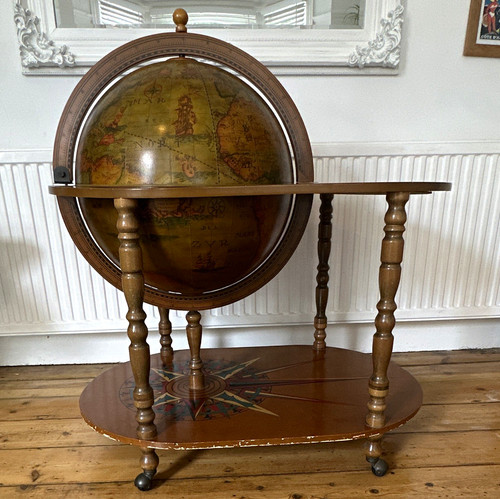 Vintage wooden globe drinks - globe,