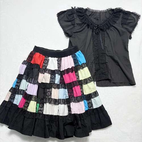 Vtg square patchwork skirt - up,