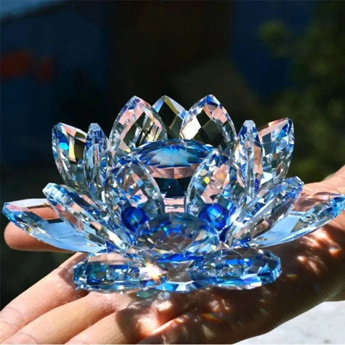 Blue crystal lotus flower - crystal,