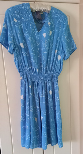 Vintage kanga dress blue with - vintage,