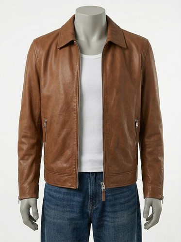 Men genuine brown - genuine, leather