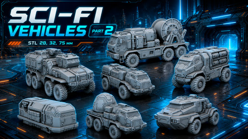 Printed sci fi - 3d, vehicles