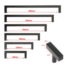 Kitchen Door Handles Black Square Handles Cupboards Cabinet Bar Wardrobe Drawer