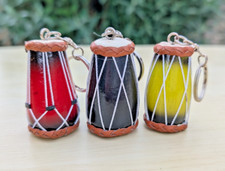 keyring Keychain Conga drum Colourful Cute Cool best Gift for all ages New Wood