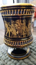 Vintage Greek Vase 24k Gold Handmade Spyropoulos Greece Blue