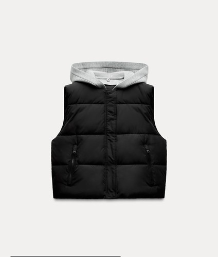 Zara black puffer - zara, vest