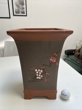 Large Tall Cascade Bonsai Pot 30.7cm Tall With Artwork For Cascade Bonsai Tree